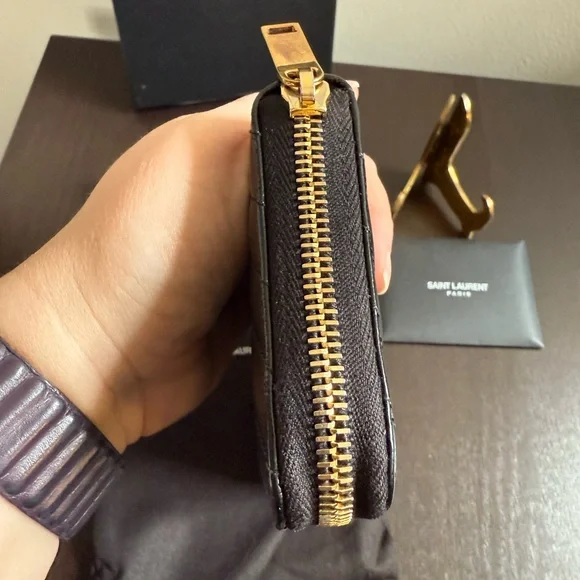 Saint Laurent Cassandre Matelassé Long Zippy Wallet